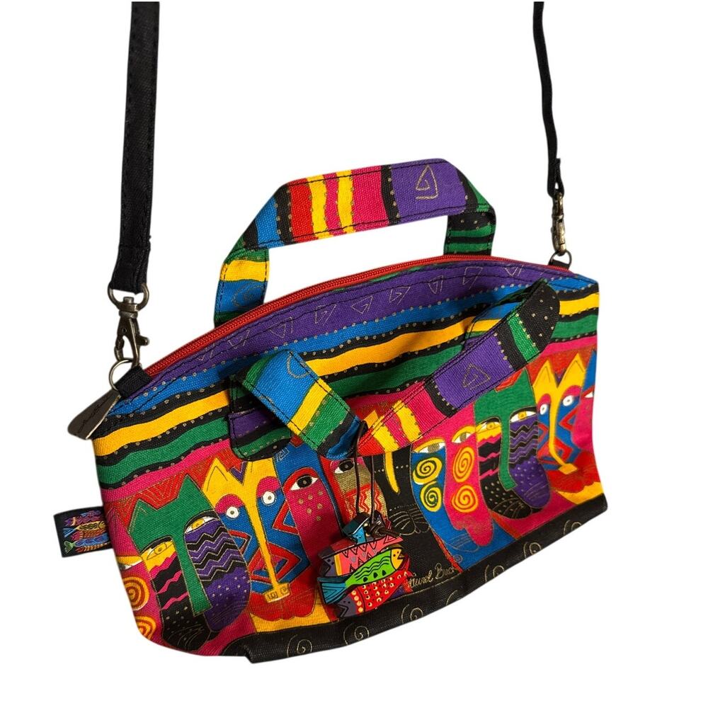 Laurel Burch Cat Crossbody Purse Bag Vintage 80s Colorful Quirky Twee New Girl